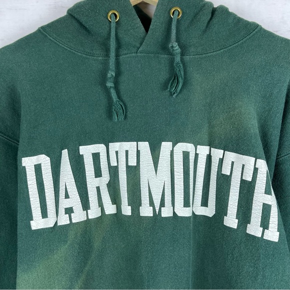 Vintage 1990s Dartmouth Champion Reverse Weave Sun Faded Hoodie XXL - Picture 3 of 10